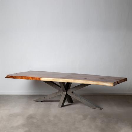 MESA COMEDOR NATURAL MADERA DE SUAR 300 X 100 X 78 CM - Imagen 1
