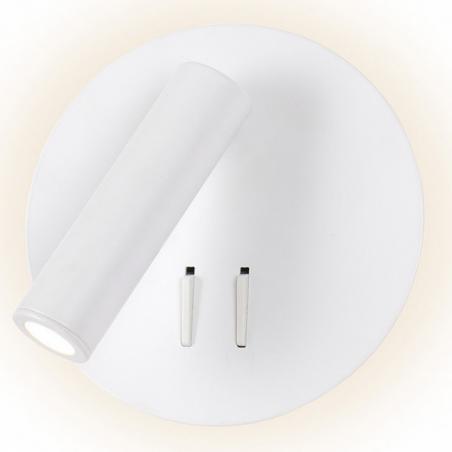 Aplique 2+6w 4000k Manet Redondo Blanco 130lm  Doble Encendido 14x14x12 Cm