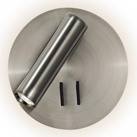 Aplique 2+6w 4000k Manet Redondo Niquel 130lm  Doble Encendido 14x14x12 Cm