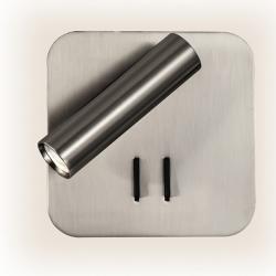 Aplique 2+6w 4000k Manet Cuadrado Niquel 130lm  Doble Encendido 14x14x12 Cm