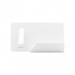 Aplique 3w 4000k Miguel Angel Izqdo Blanco C/usb  Y Estante 150lm 16x28x12 Cm Orientable