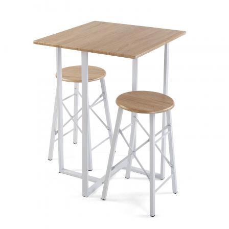 JUEGO MESA/2 TABURETES BLANCO