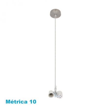 Arm. Colgante Cara 2xe27 Niquel M10 Regx10x10 Cm