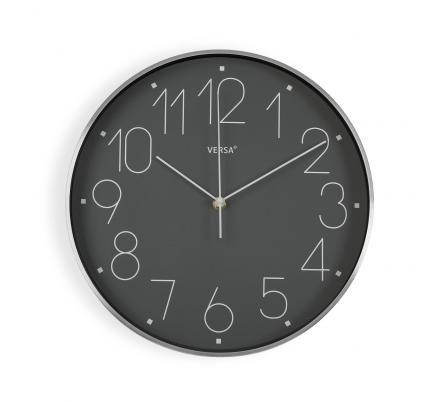 RELOJ PARED DE ALUMINIO GRIS
