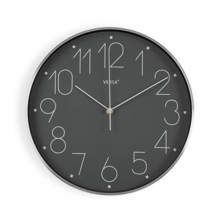 RELOJ PARED DE ALUMINIO GRIS
