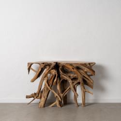 CONSOLA NATURAL MADERA DE TECA ENTRADA 120 X 40 X 80 CM