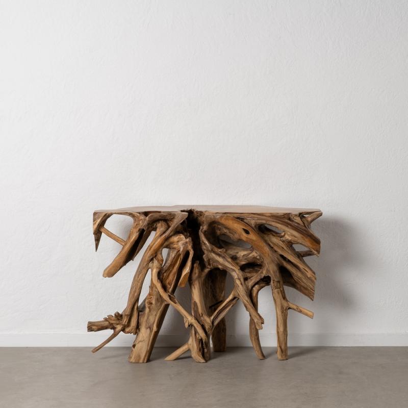 CONSOLA NATURAL MADERA DE TECA ENTRADA 120 X 40 X 80 CM