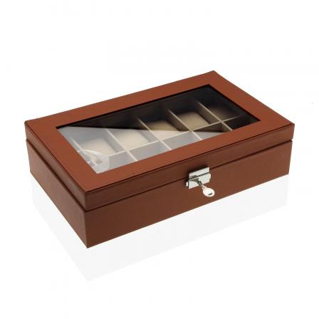 CAJA PARA 12 RELOJES MARRÓN