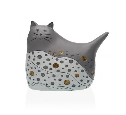 FIGURA GATO GRIS 14 CM.