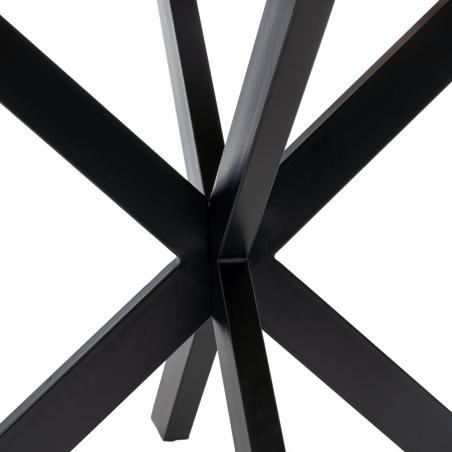 MESA COMEDOR NATURAL-NEGRO MADERA-HIERRO 150 X 150 X 77 CM