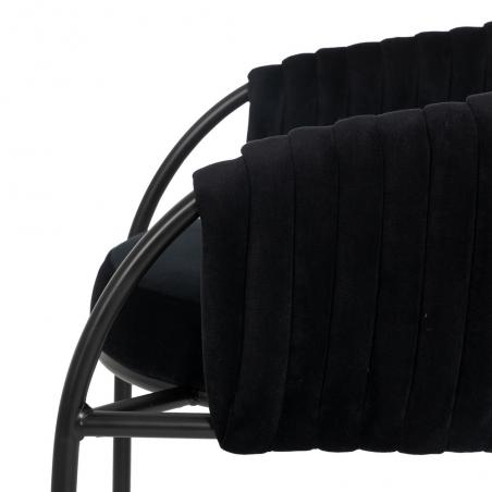 SILLA NEGRO TEJIDO-METAL SALÓN 60 X 49 X 70 CM