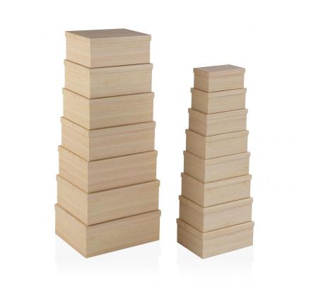 SET 15 CAJAS CARTON MADERA