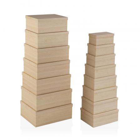 SET 15 CAJAS CARTON MADERA