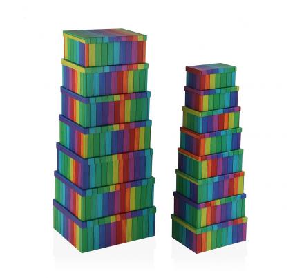 SET 15 CAJAS CARTON RAINBOW