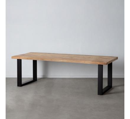 MESA COMEDOR NATURAL-NEGRO 240 X 100 X 76 CM