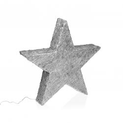 ESTRELLA PLATEADA EN 3D LUMINOSA 30CM