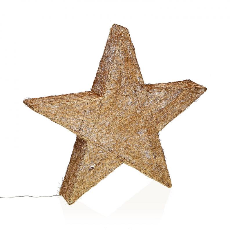 ESTRELLA DORADA EN 3D LUMINOSA 50CM