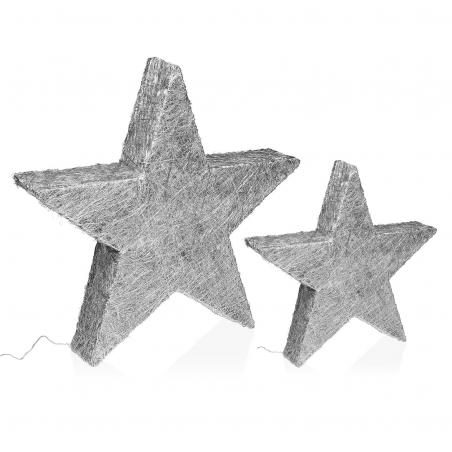ESTRELLA PLATEADA EN 3D LUMINOSA 50CM