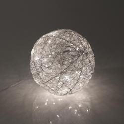 BOLA PLATEADA EN 3D LUMINOSA 15CM