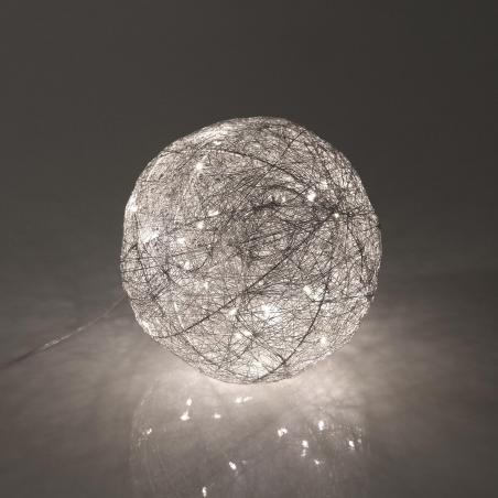 BOLA PLATEADA EN 3D LUMINOSA 15CM