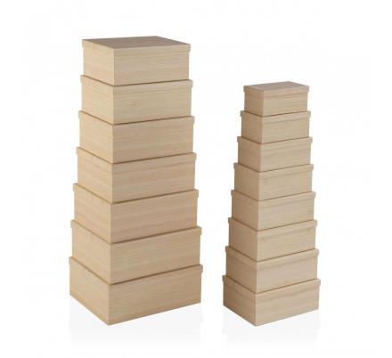 SET 15 CAJAS CARTON MADERA