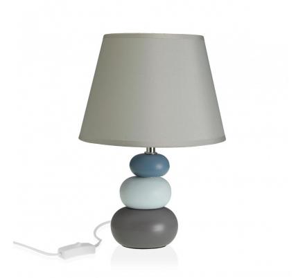 LÁMPARA 3 POMPAS AZUL Y GRIS