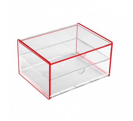 CAJA ACRILICA DOBLE ROJA