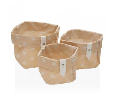 SET 3 CESTAS STARS BEIGE