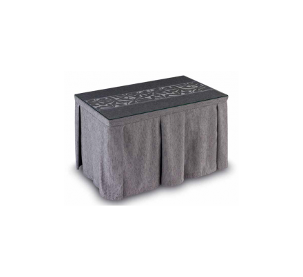 Pack Mesa Camilla Completa Modelo Roc de 110x70 o 120x70 color gris claro con Camino corto con bies incluido