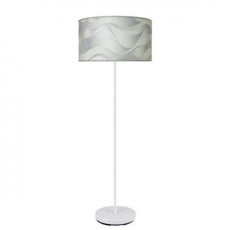 Pie Salon Moda 1xe27 Blanco/ola Gris 163x40x40cm