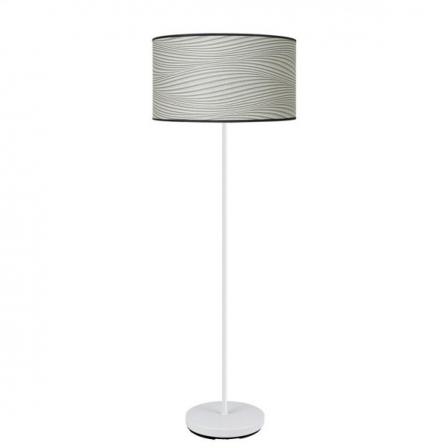 Pie Salon Moda 1xe27 Blanco/surco Gris 163x40x40cm