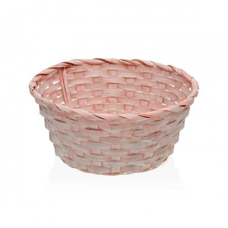 CESTA REDONDA ROSA DE 23 CM DE DIAMETRO