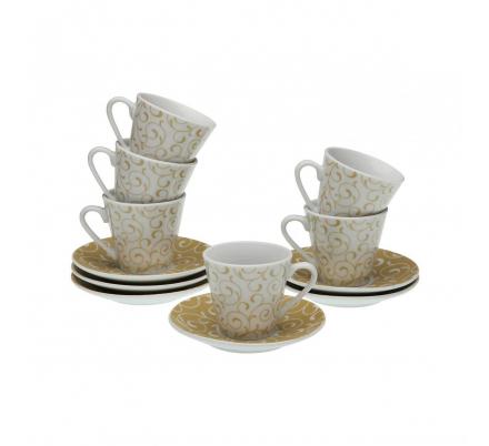 SET 6 TAZAS CAFE CON PLATO SERPENTINE