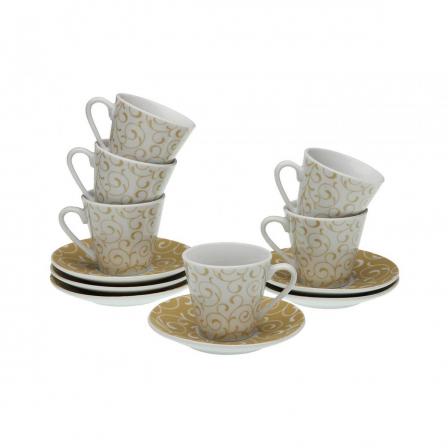 SET 6 TAZAS CAFE CON PLATO SERPENTINE