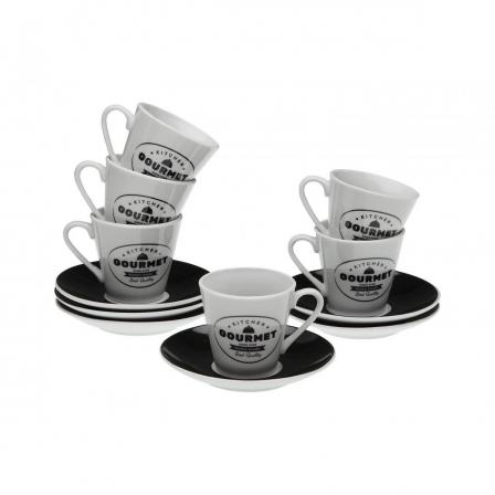 SET 6 TAZAS CAFE CON PLATO GOURMET