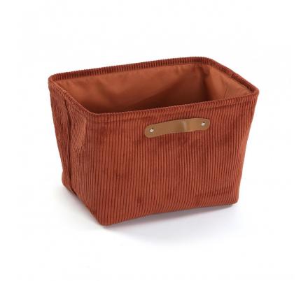 CESTA CORDUROY TERRACOTA RECTANGULAR