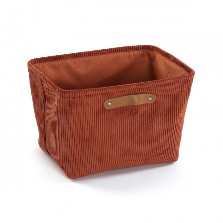 CESTA CORDUROY TERRACOTA RECTANGULAR