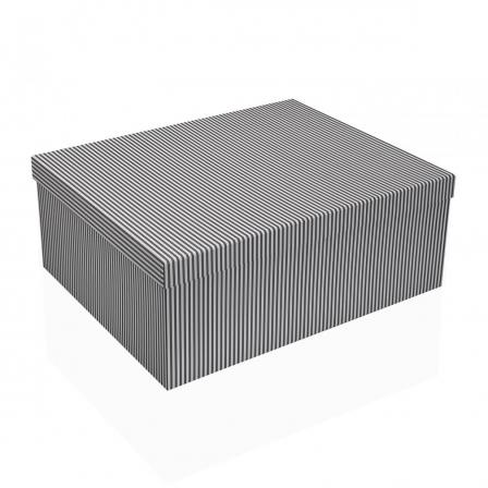 SET 15 CAJAS CARTON RAYAS GRISES