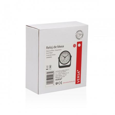 RELOJ DE MESA DESPERTADOR ALURA NEGRO