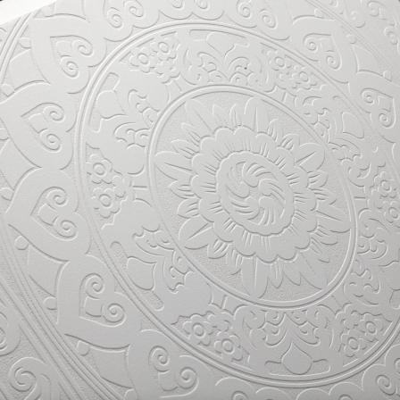CUBRECONTADOR MANDALA BLANCO EN RELIEVE