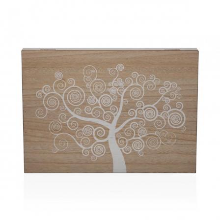 CUBRECONTADOR DE MADERA CON ARBOL DE LA VIDA