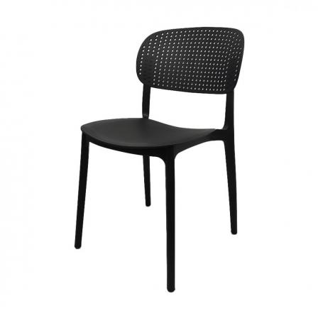 SILLA DE COMEDOR NEGRA APILABLE