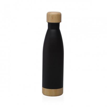 BOTELLA NEGRA MATE  500ML ACERO INOXIDABLE