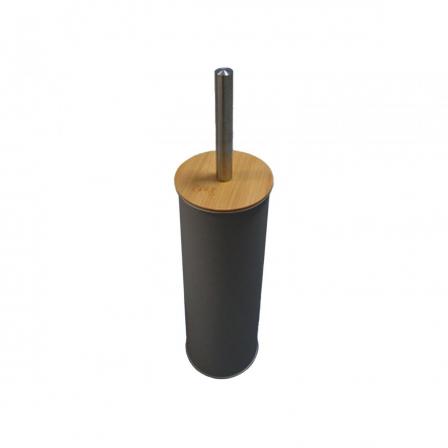 ESCOBILLERO NEGRO CON TAPA DE BAMBU
