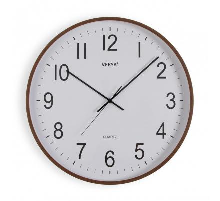 RELOJ PARED MADERA OSCURA 50CM