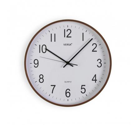 RELOJ PARED MADERA OSCURA 35CM