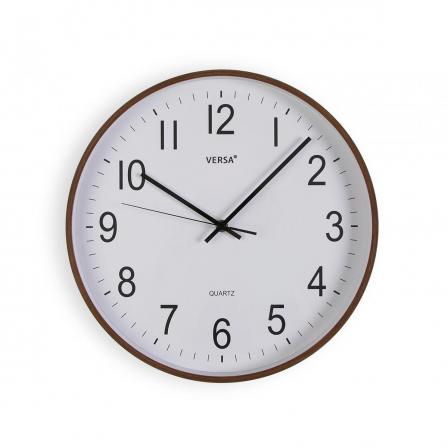 RELOJ PARED MADERA OSCURA 35CM