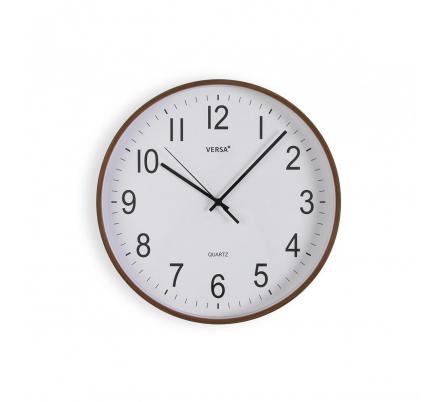 RELOJ PARED MADERA OSCURA 30CM