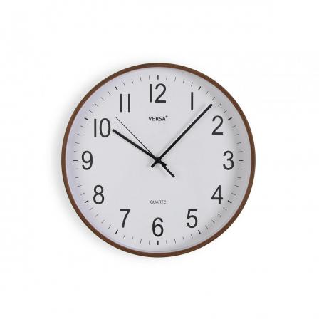 RELOJ PARED MADERA OSCURA 30CM