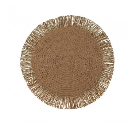SALVAMANTEL CON  FLECOS MARRON